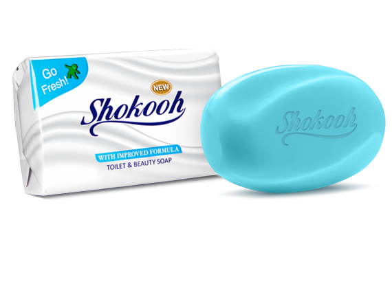 Shokooh cosmetic soap with blue wave design