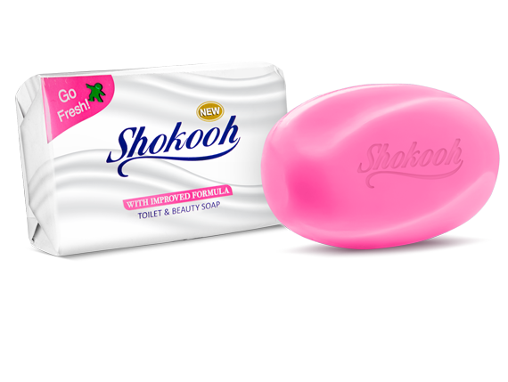 Shokooh cosmetic soap with pink wave design