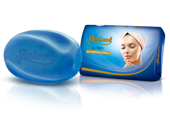 Blue wrapping cosmetic soap