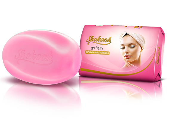 Pink wrapping cosmetic soap